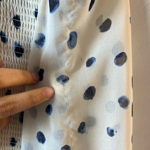Aritzia Wilfred Tempest Blouse Smocked, dot-print prairie blouse Size XS - Picture 12 of 12